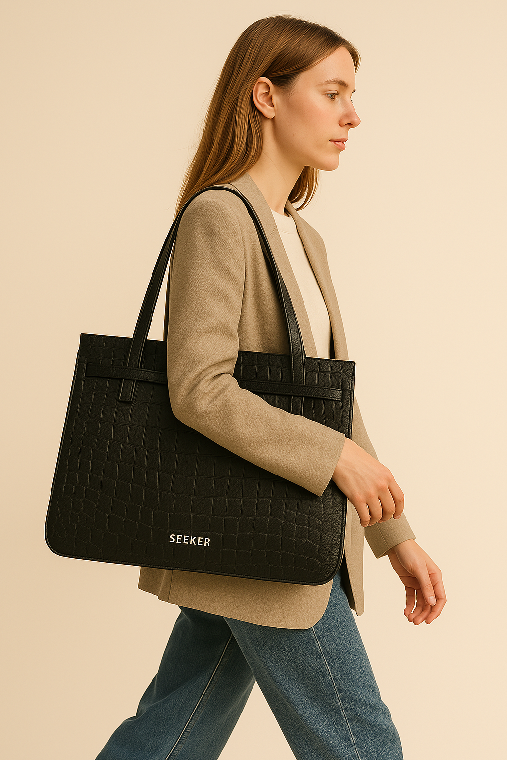 CROC LEATHER TOTE