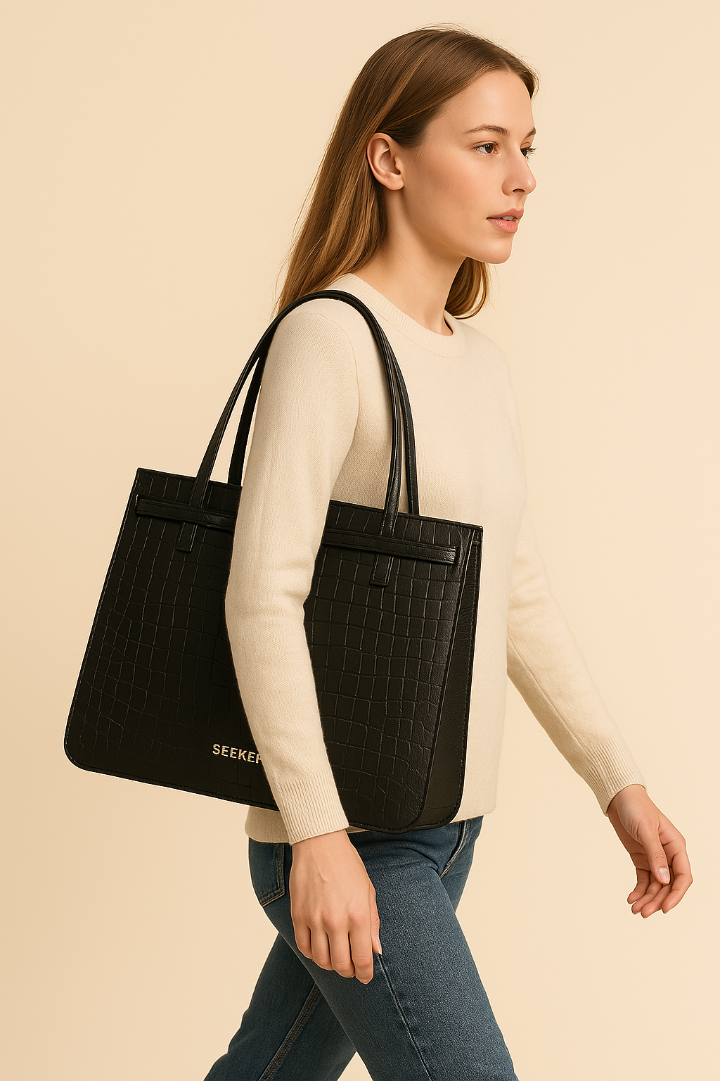 CROC LEATHER TOTE