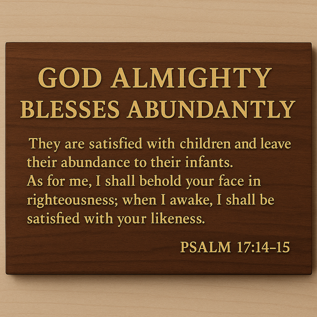 [PSALM 17:14-15] BIBLE VERSES SCRIPTURES WOOD SIGN ON WALL by SEEKER