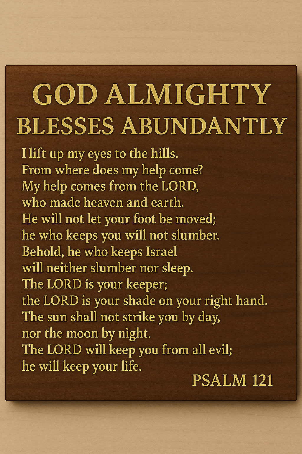 [PSALM 121] BIBLE VERSES SCRIPTURES WOOD SIGN ON WALL by SEEKER
