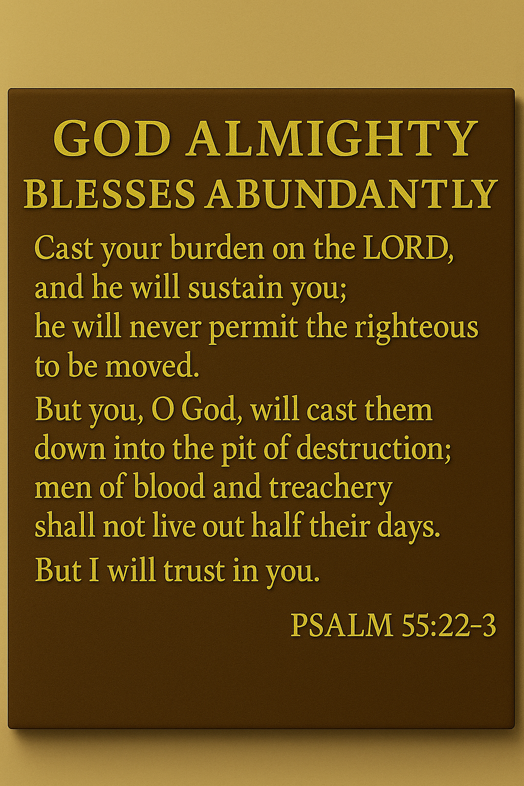 [PSALM 55:22-23] BIBLE VERSES SCRIPTURES WOOD SIGN ON WALL by SEEKER